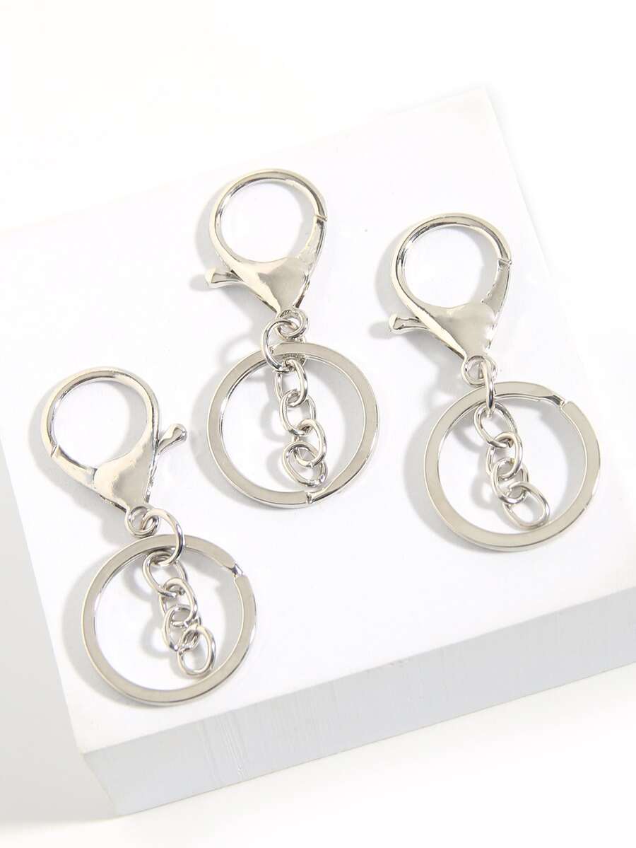 3 chiếc móc khóa vòng tròn rắn - Bạc - Xem 1