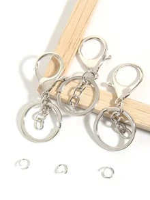 3 chiếc móc khóa vòng tròn rắn - Bạc - Xem 2