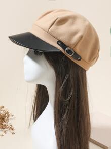 Buckle Detail Baker Boy Cap - Multicolor - View 5