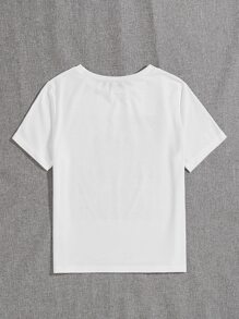 SHEIN Unity Plus Figure Graphic Tee - White - View 2