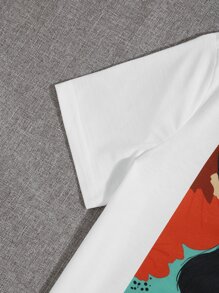 SHEIN Unity Plus Figure Graphic Tee - White - View 5