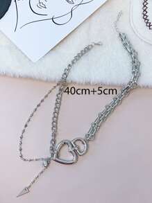 Vòng cổ trang trí trái tim - Bạc - Xem 2