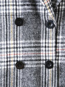 小女童威爾斯親王格紋西裝領雙排釦花呢外套 - 灰色 - 查看 4