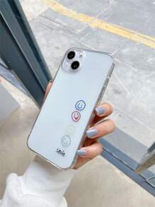 卡通臉透明手機殼 - 無色 - 查看 4