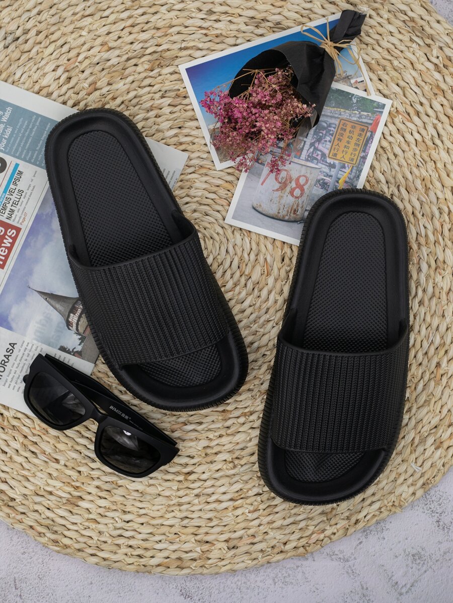 Minimalist Wide Fit Slides - Black - View 1