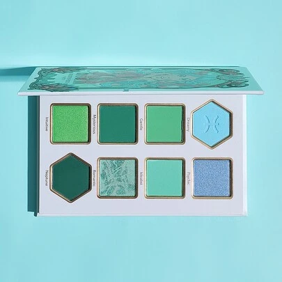 SHEGLAM Perceptive Pisces Palette 8 色閃光珠光霧面眼影盤綠藍色高顏料持久可混合專業眼影藍色眼影 品牌 美容 化妝 化妝品 適合女性與女孩 完美搭配夏季春季 Y2K 時尚 流行 生日 母親節禮物 假期 派對準備就緒 最佳顏色