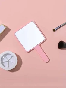 Portable Handheld Makeup Mirror - Pink - View 1