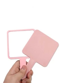 Portable Handheld Makeup Mirror - Pink - View 2