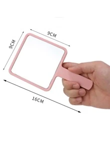 Portable Handheld Makeup Mirror - Pink - View 3