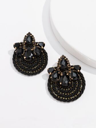 Rhinestone Decor Stud Earrings