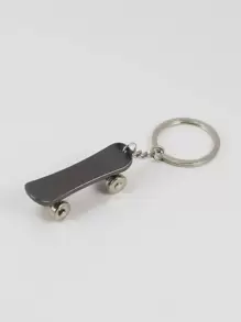 Street 1pc Creative 3d Skateboard Keychain With Moving Wheels, Cool For Boyfriend Car Accessories Bag Charm School Cute Goth Y2k Christmas Gift Ideas Bag Lanyards With Id Holder Car Accessories Bag Charms - Silver - View 1