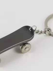 Street 1pc Creative 3d Skateboard Keychain With Moving Wheels, Cool For Boyfriend Car Accessories Bag Charm School Cute Goth Y2k Christmas Gift Ideas Bag Lanyards With Id Holder Car Accessories Bag Charms - Silver - View 3