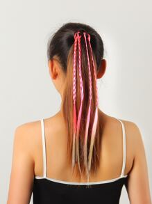 街頭編織假髮髮圈 - 粉色 - 查看 1