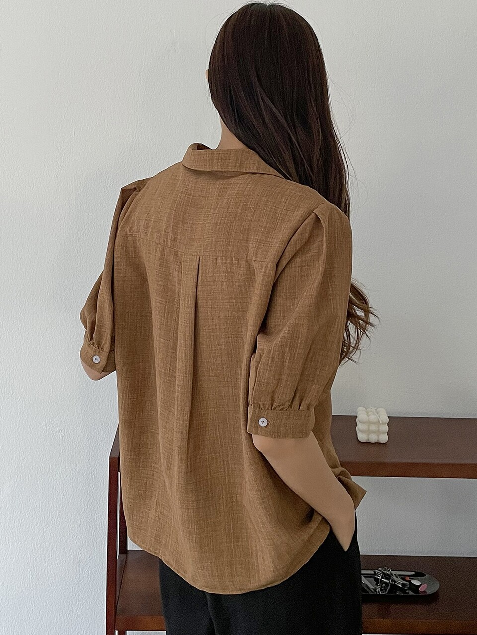 Puff Sleeve Flap Pocket Shirt