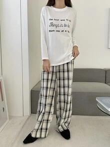 DAZY Áo thun nữ Nghề thêu Slogan Giải trí - trắng - Xem 7