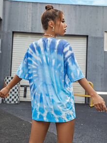 Áo thun nữ Con số Cà vạt nhuộm Giải trí - Nhiều màu - Xem 3