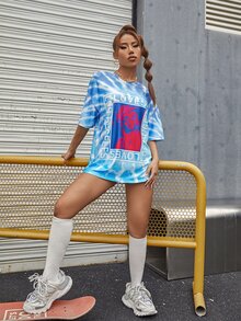 Áo thun nữ Con số Cà vạt nhuộm Giải trí - Nhiều màu - Xem 7