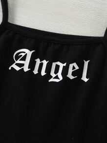 女孩字母圖案吊帶上衣和威爾斯親王格紋長褲 - 彩色 - 查看 4