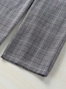 女孩字母圖案吊帶上衣和威爾斯親王格紋長褲 - 彩色 - 查看 7