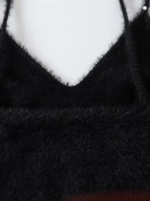 SHEIN EZwear Top unicolor corto tejido mullido