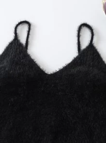 SHEIN EZwear Top unicolor corto tejido mullido