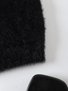 SHEIN EZwear Top unicolor corto tejido mullido