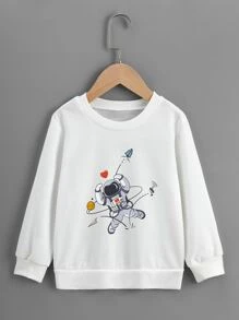 Áo nỉ bé trai Hoạt hình Giải trí - Đen và trắng - Xem 8