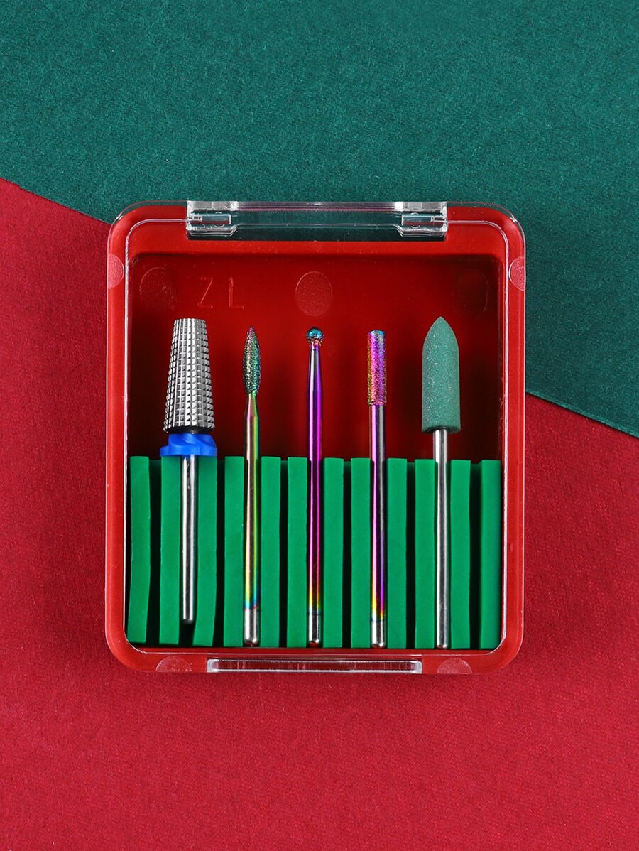 5入組鎢鋼拋光器帶彩色拋光頭適合女士和女孩