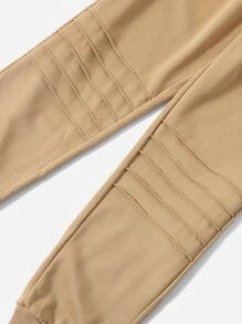 SHEIN Niños Pantalones deportivos con pullover de hombros caídos con patrón de letra - Multicolor - Ver 4