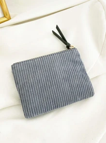 字母圖形灰鵝絨袋，輕便攜帶信用卡身份證，適用於女性白領工人、假期、紀念日、生日禮物配件禮品 - 灰色 - 查看 3