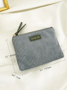 字母圖形灰鵝絨袋，輕便攜帶信用卡身份證，適用於女性白領工人、假期、紀念日、生日禮物配件禮品 - 灰色 - 查看 6