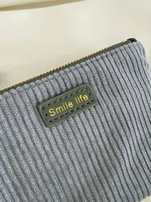 字母圖形灰鵝絨袋，輕便攜帶信用卡身份證，適用於女性白領工人、假期、紀念日、生日禮物配件禮品 - 灰色 - 查看 7