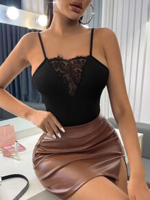 SHEIN SXY Body de tirantes con encaje - Negro - Ver 3