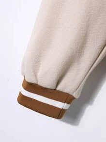 Manfinity 男士撞色字母刺繡學院風夾克不附連帽衫 - 彩色 - 查看 5