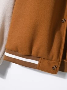 Manfinity 男士撞色字母刺繡學院風夾克不附連帽衫 - 彩色 - 查看 7