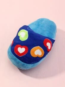 1個紋路與花紋的豐盈馬鈴薯片造型拖鞋寵物吱吱叫玩具,僅限寵物使用 - 藍色 - 查看 6