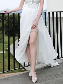 1 件女式弹性向日葵和水钻设计新娘腿吊袜带，西式婚礼伴娘基本装饰万圣节