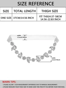 1 件女式弹性向日葵和水钻设计新娘腿吊袜带，西式婚礼伴娘基本装饰万圣节