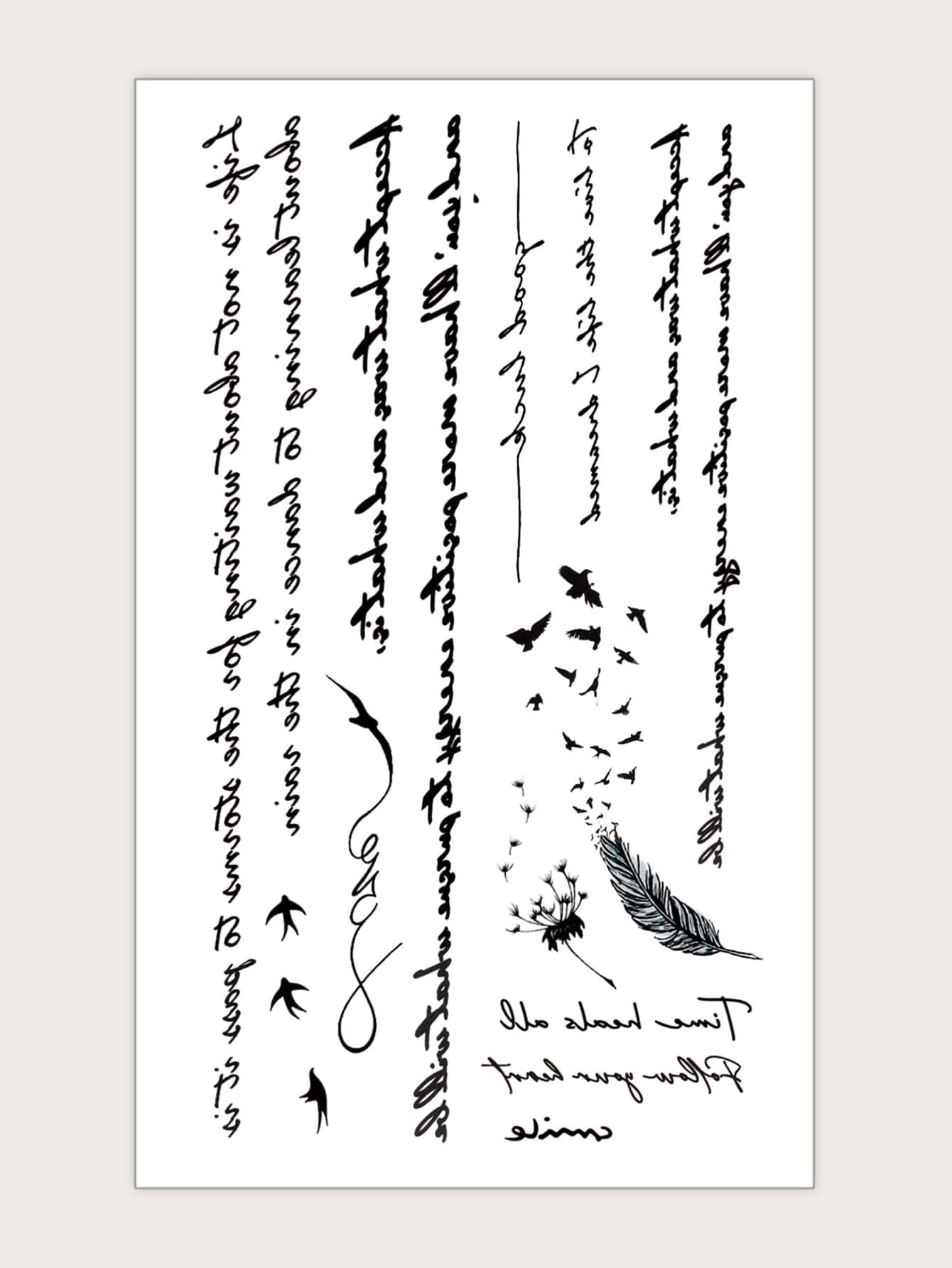 Tattoo Sticker,1 Sheet Letter Graphic Temporary Tattoos For Women,Tattoo Stickers Adults,Realistic Letter Graphic,For Men,Women and Girls - Black - View 1