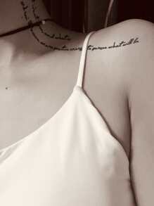 Tattoo Sticker,1 Sheet Letter Graphic Temporary Tattoos For Women,Tattoo Stickers Adults,Realistic Letter Graphic,For Men,Women and Girls - Black - View 2