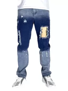Guys Washed Ripped Jeans - Dark Wash - View 5