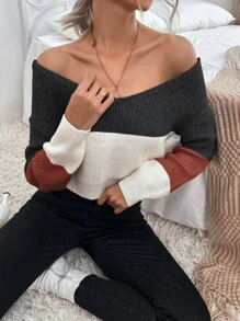 Chiquease Off Shoulder Ribbed-knit Twist Jumper - Multicolor - View 6
