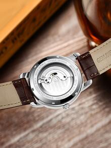 男士防水機械手表 - 咖啡棕 - 查看 4