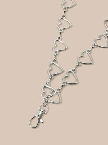 Heart Decor Pant Chain - Silver - View 3