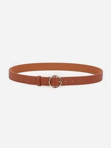 Circle Buckle Belt - Brown - View 2