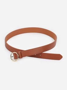 Circle Buckle Belt - Brown - View 3