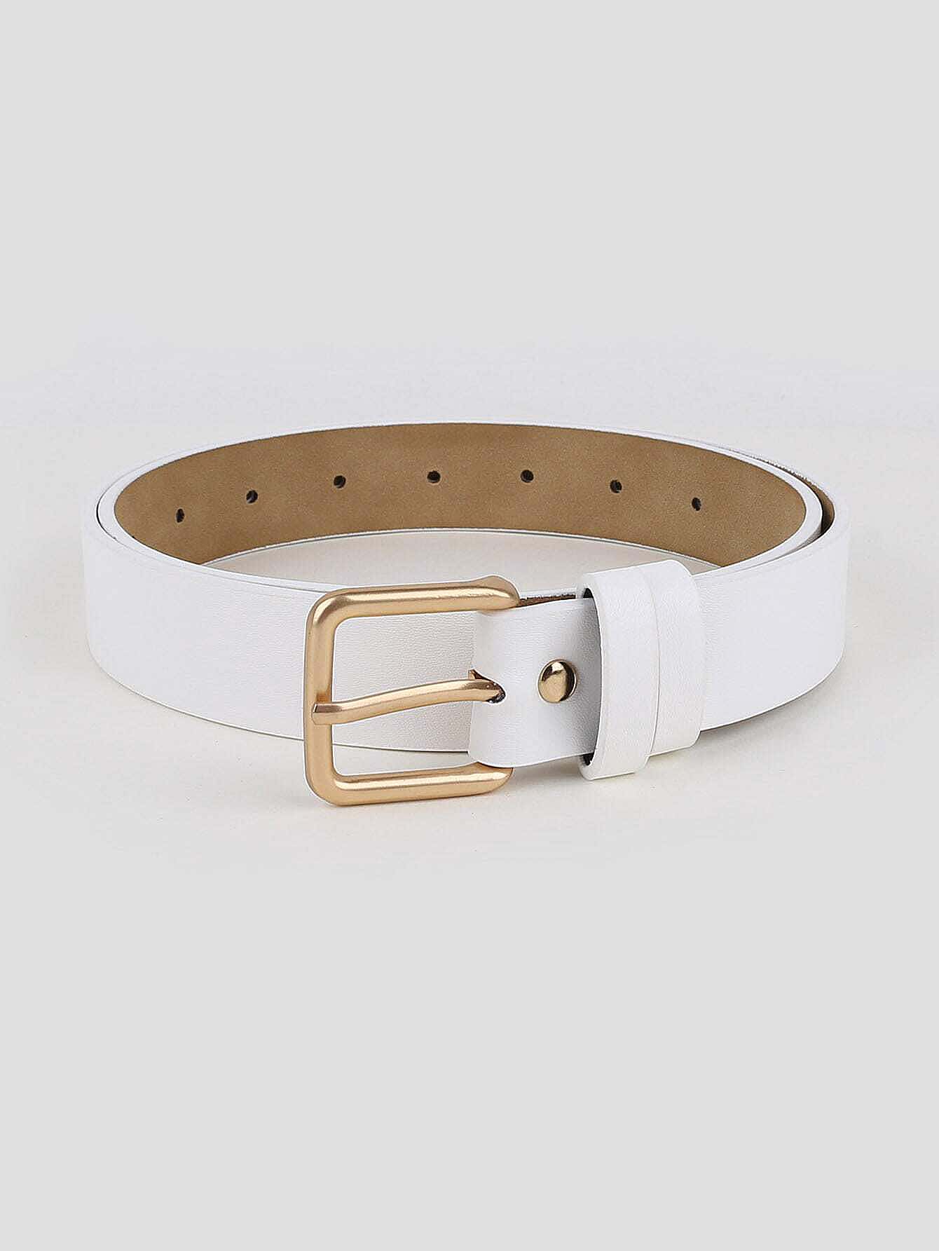 白色休閒皮帶 - 白色 - 查看 2