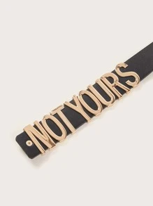 Thắt lưng khóa trang trí khẩu hiệu đường phố - màu đen - Xem 3