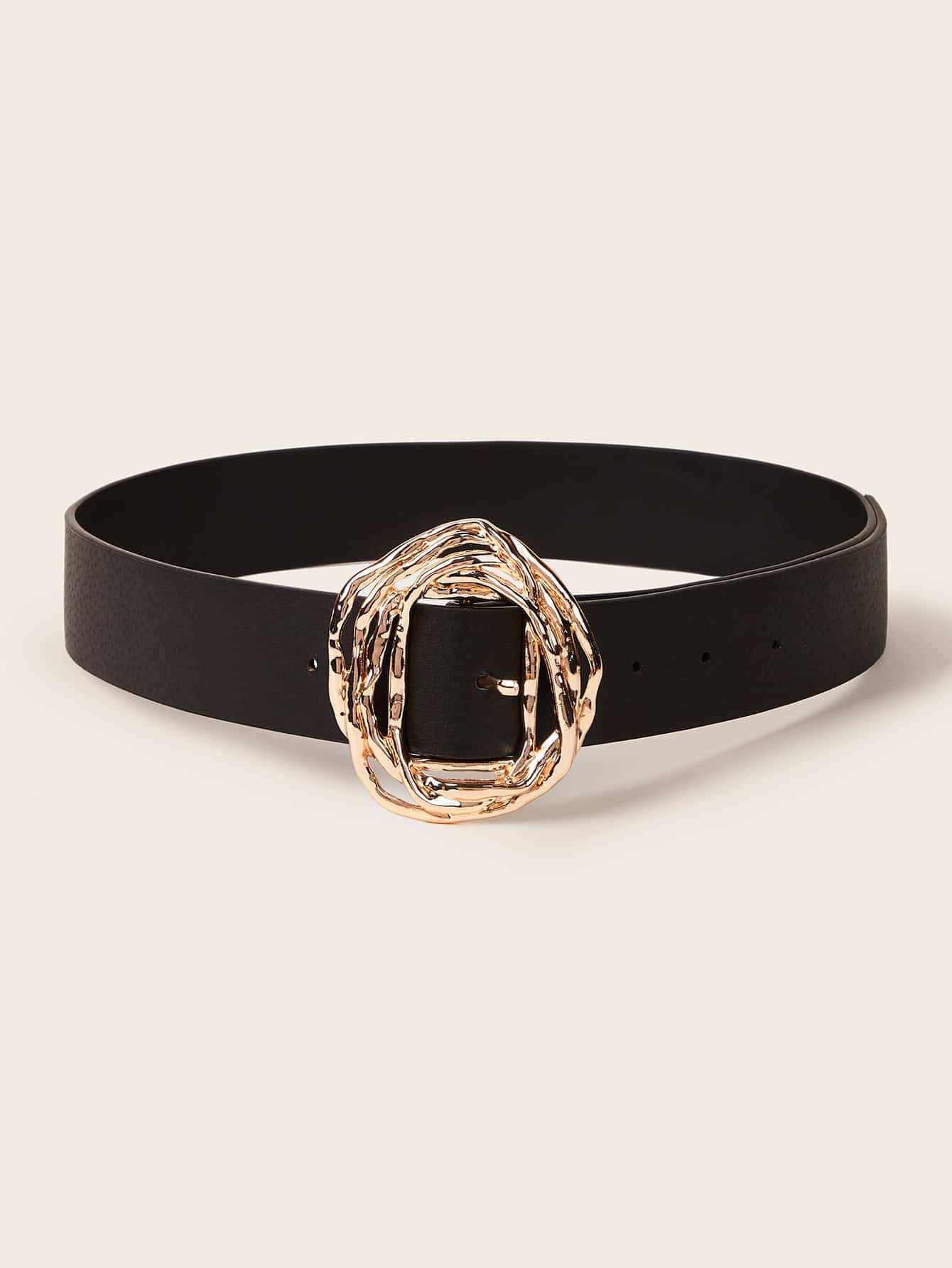 Stylish Punk Metal Buckle Belt for Jeans Pants - Black - View 2