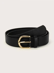 Cinturón Negro De Uso Diario Básico - Negro - Ver 1